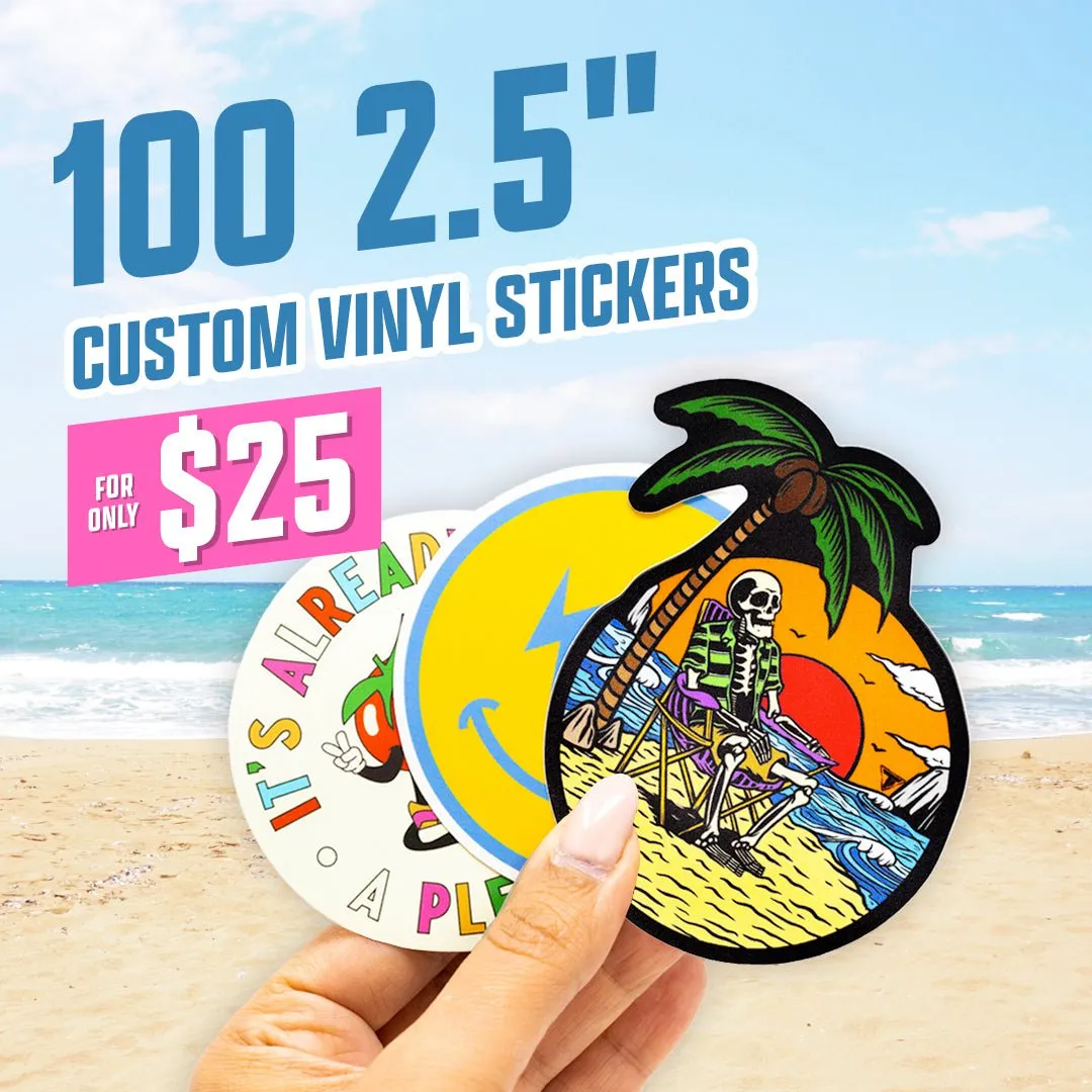 100 2.5" Custom Vinyl Stickers