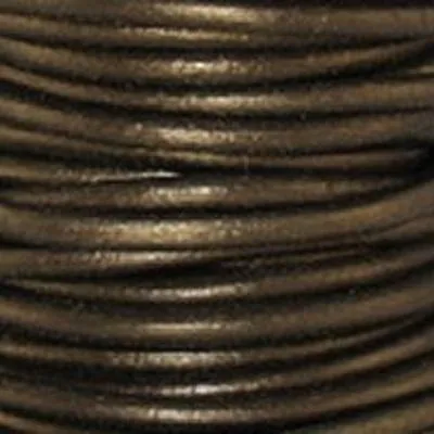 1.5mm Metallic Gauriya Round Leather Cord (2 Meters)