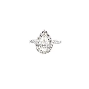 18KW Pear Shape Diamond Engagement Ring-R92594B