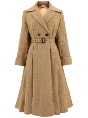 1940s Vintage Promenade Swing Coat in Camel Brown