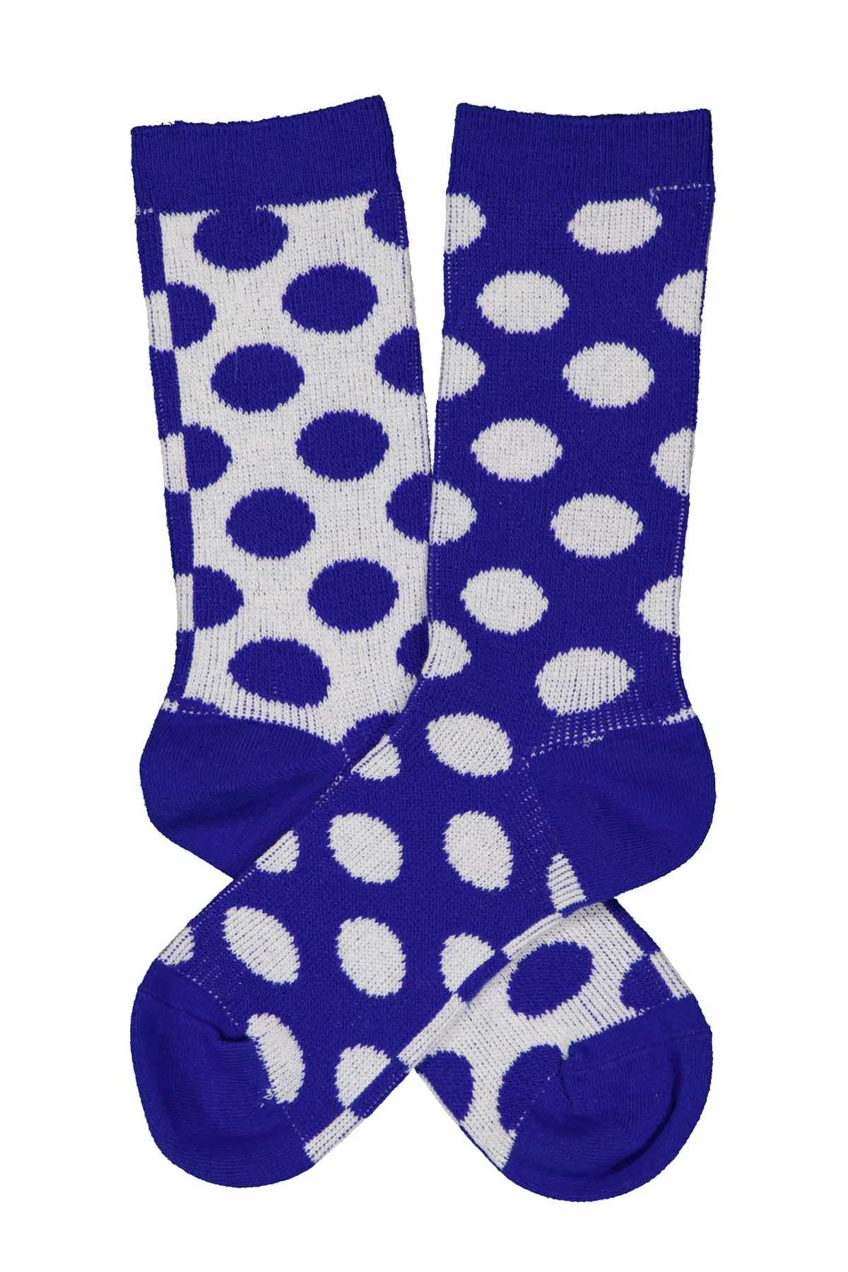 2 in 1 Spot Socks Blue/White