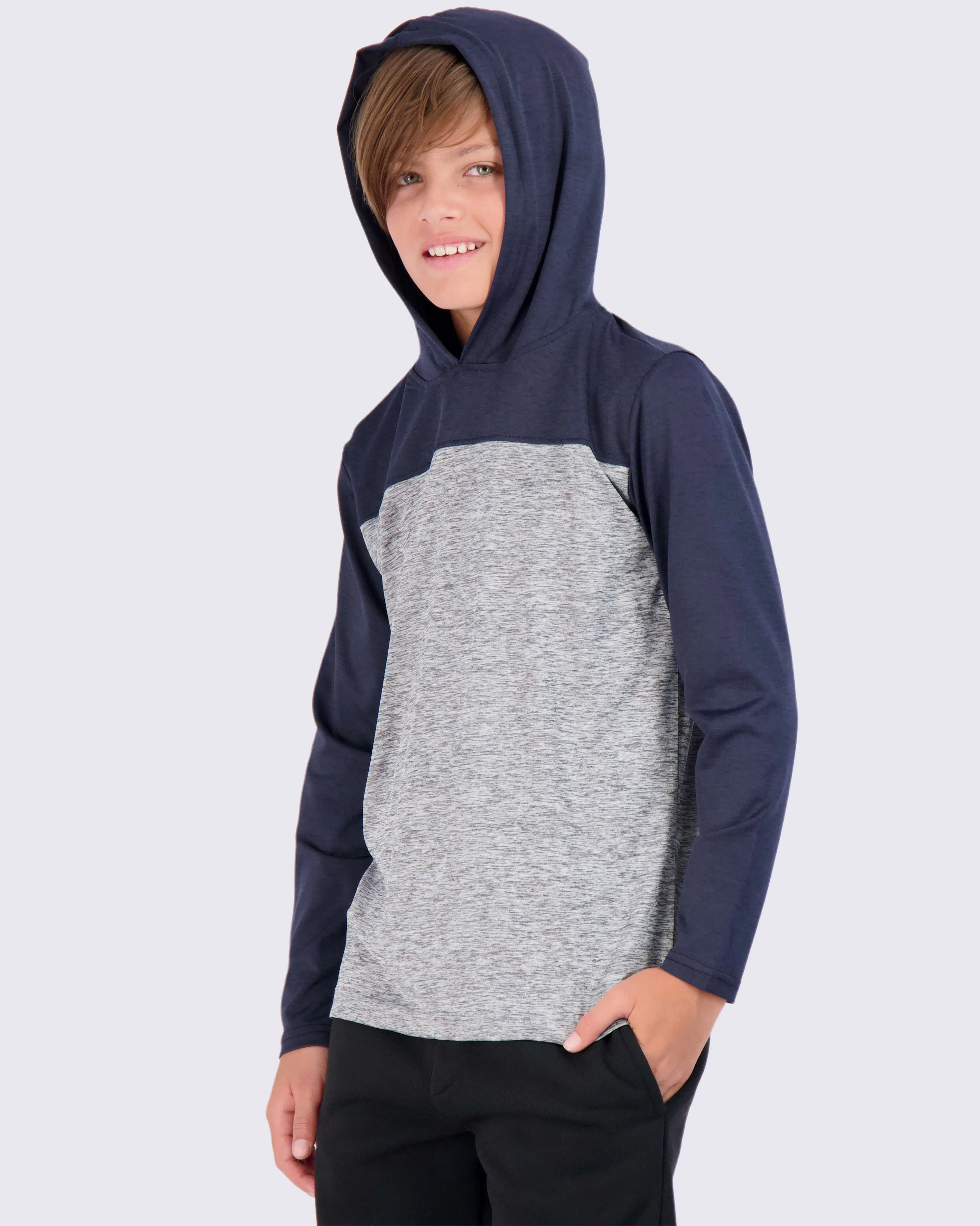 3 Pack: Boys Dry Fit Long Sleeve Active Pullover Hoodie Sweatshirt