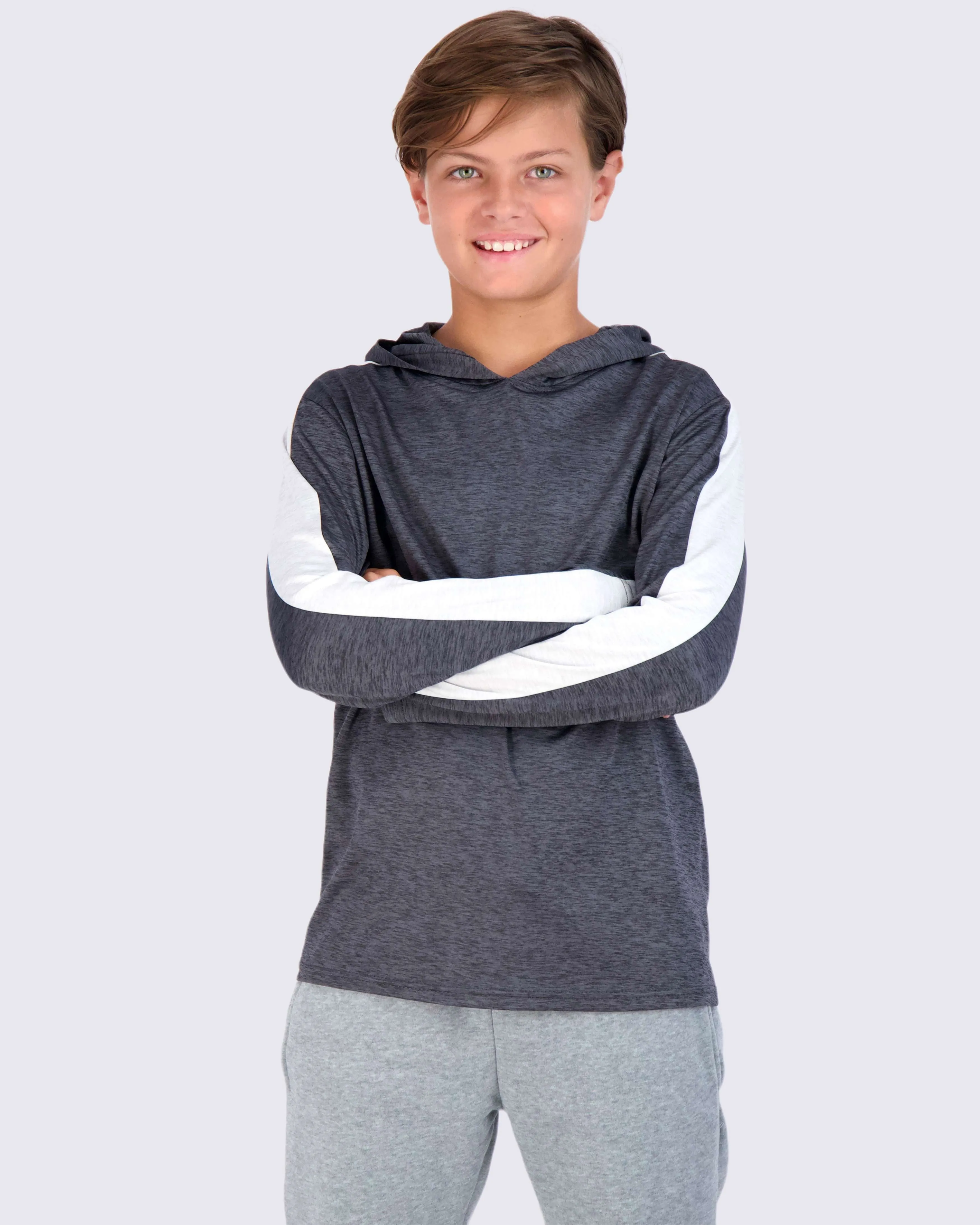 3 Pack: Boys Dry Fit Long Sleeve Active Pullover Hoodie Sweatshirt