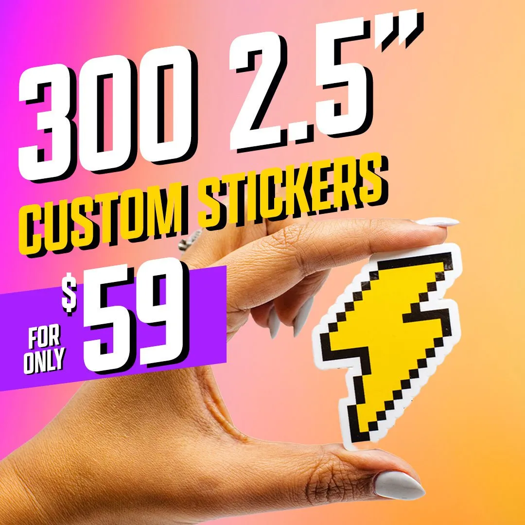 300 Custom 2.5" Vinyl Stickers