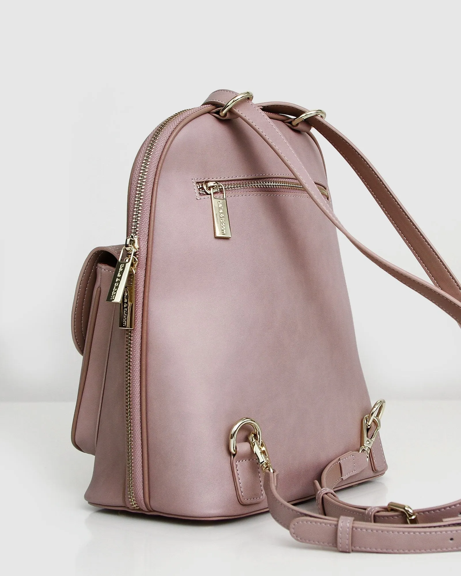 5th Ave Leather Backpack - Dusty Pink