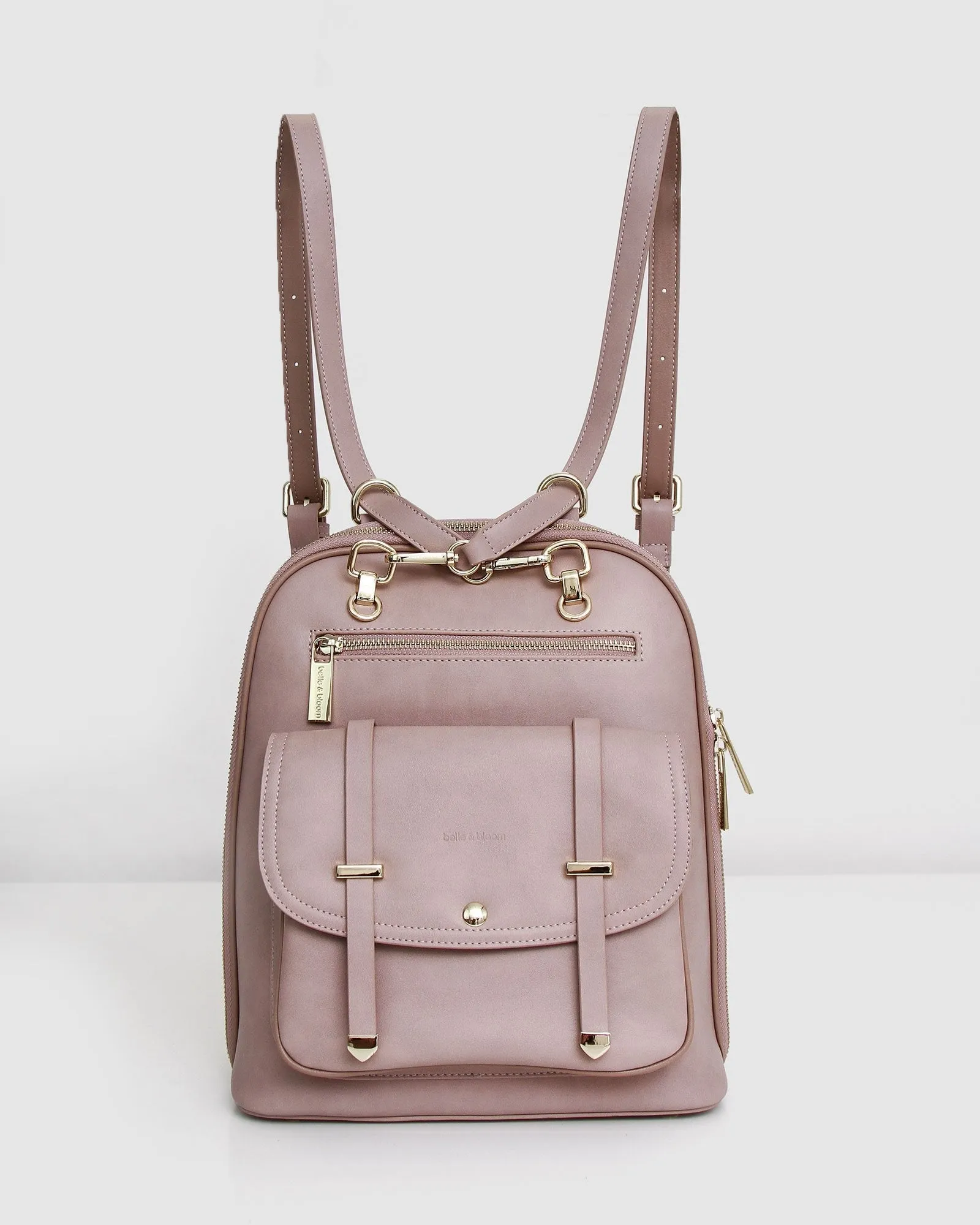 5th Ave Leather Backpack - Dusty Pink