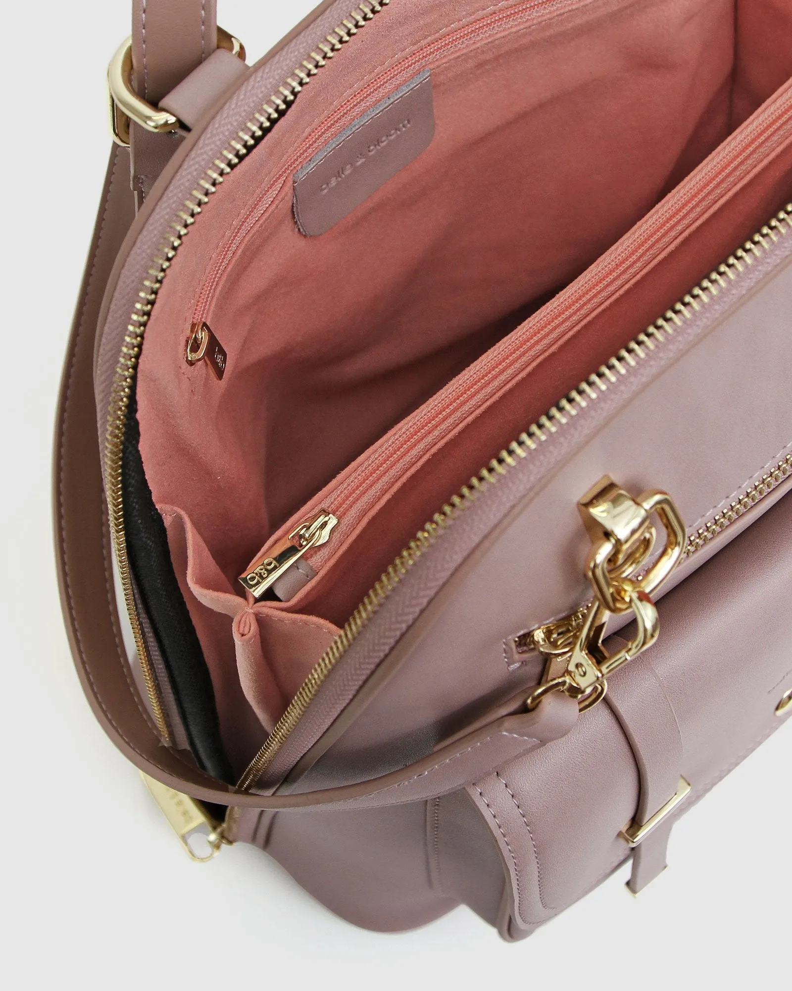 5th Ave Leather Backpack - Dusty Pink