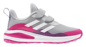 adidas Fortarun Double Strap Kids Trainers - Girls - Grey/White/Shock Pink