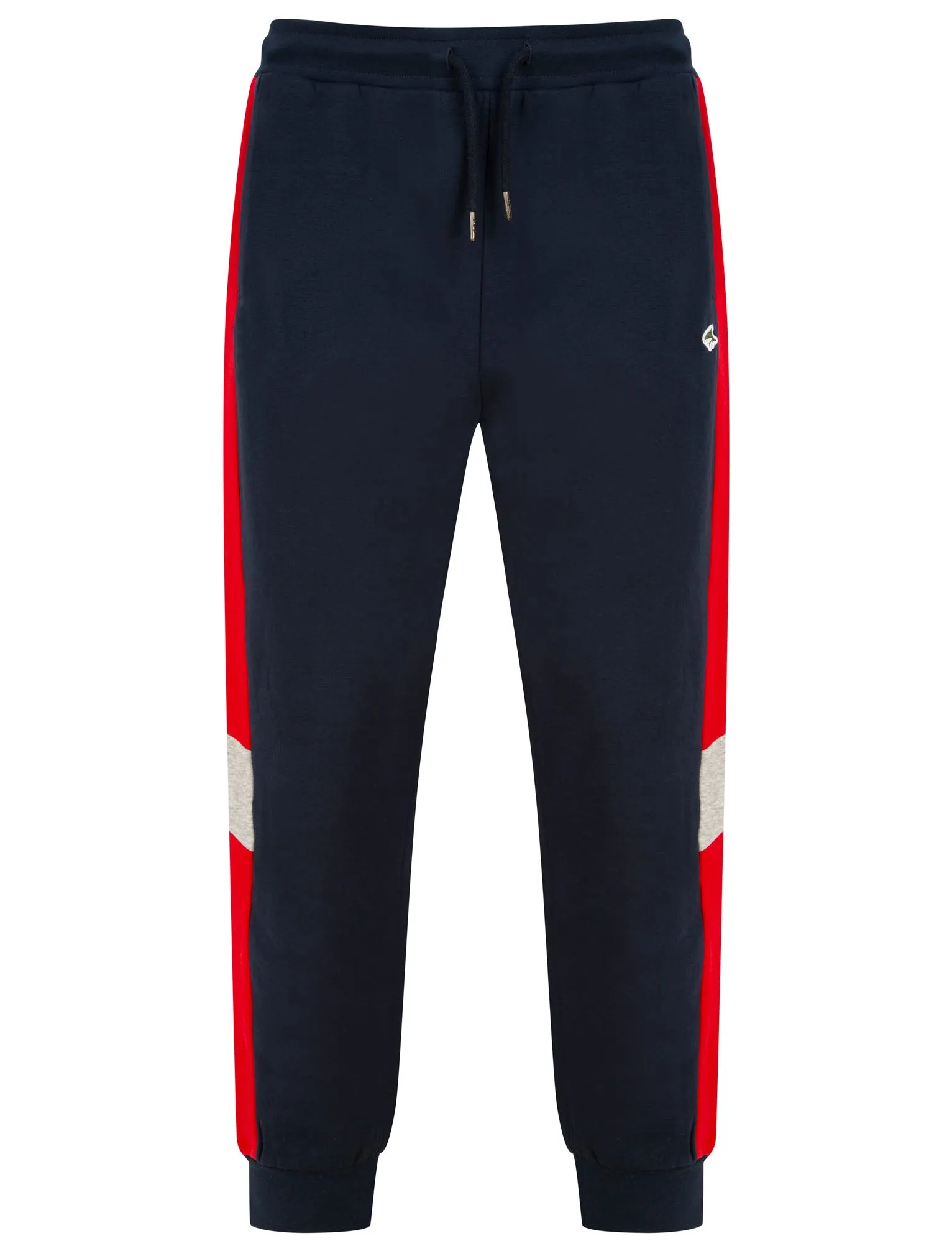 Amir Colour Block Brushback Fleece Cuffed Joggers in Sky Captain Navy - Le Shark