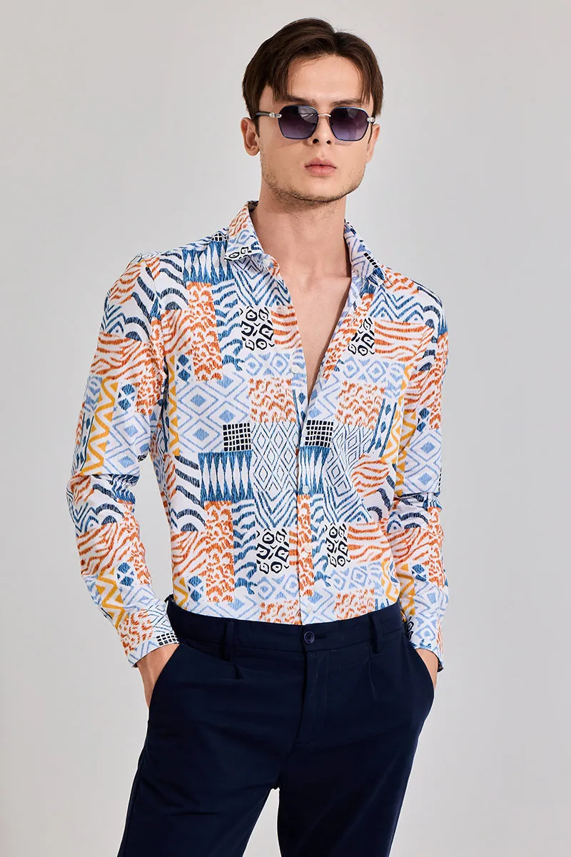 Animal Mosaic Blue Shirt