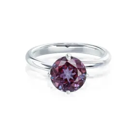 ANNORA - Chatham® Alexandrite 18k White Gold Twist Solitaire Ring