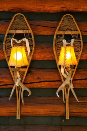 Antique Snowshoe Sconce Set