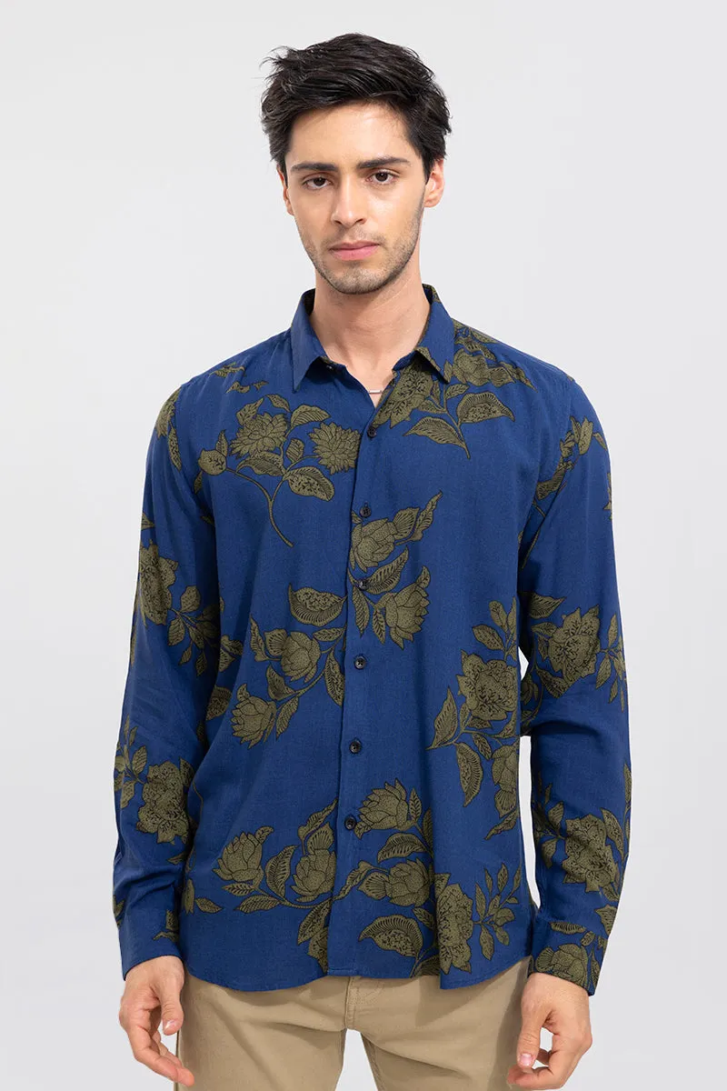 Aqua Leaf Navy Shirt