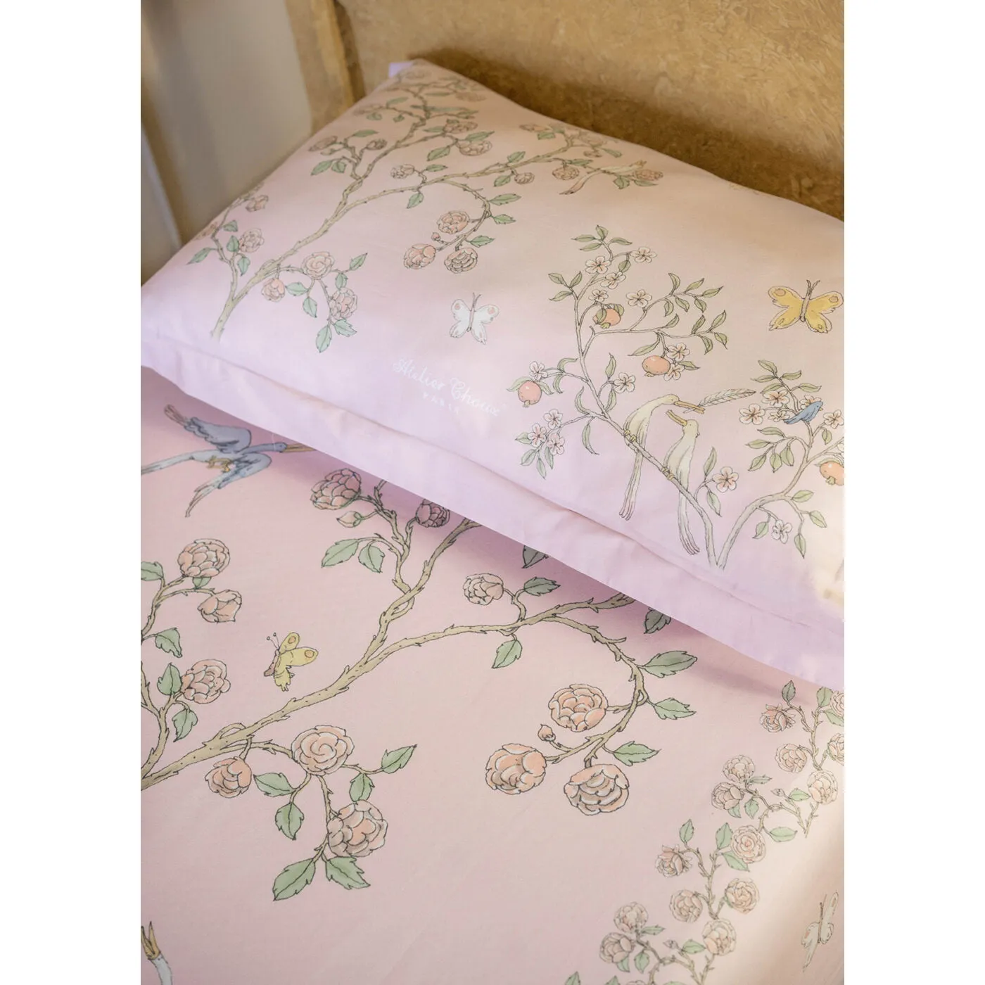 Atelier Choux Single Bed Fitted Sheet in Bloom Pink