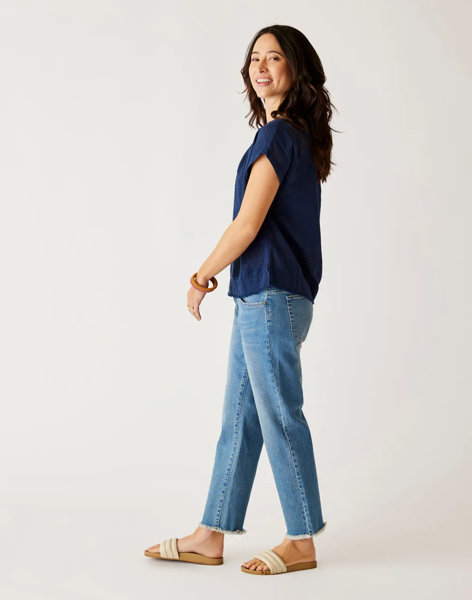 Austin Crop Jean: Blue Tide