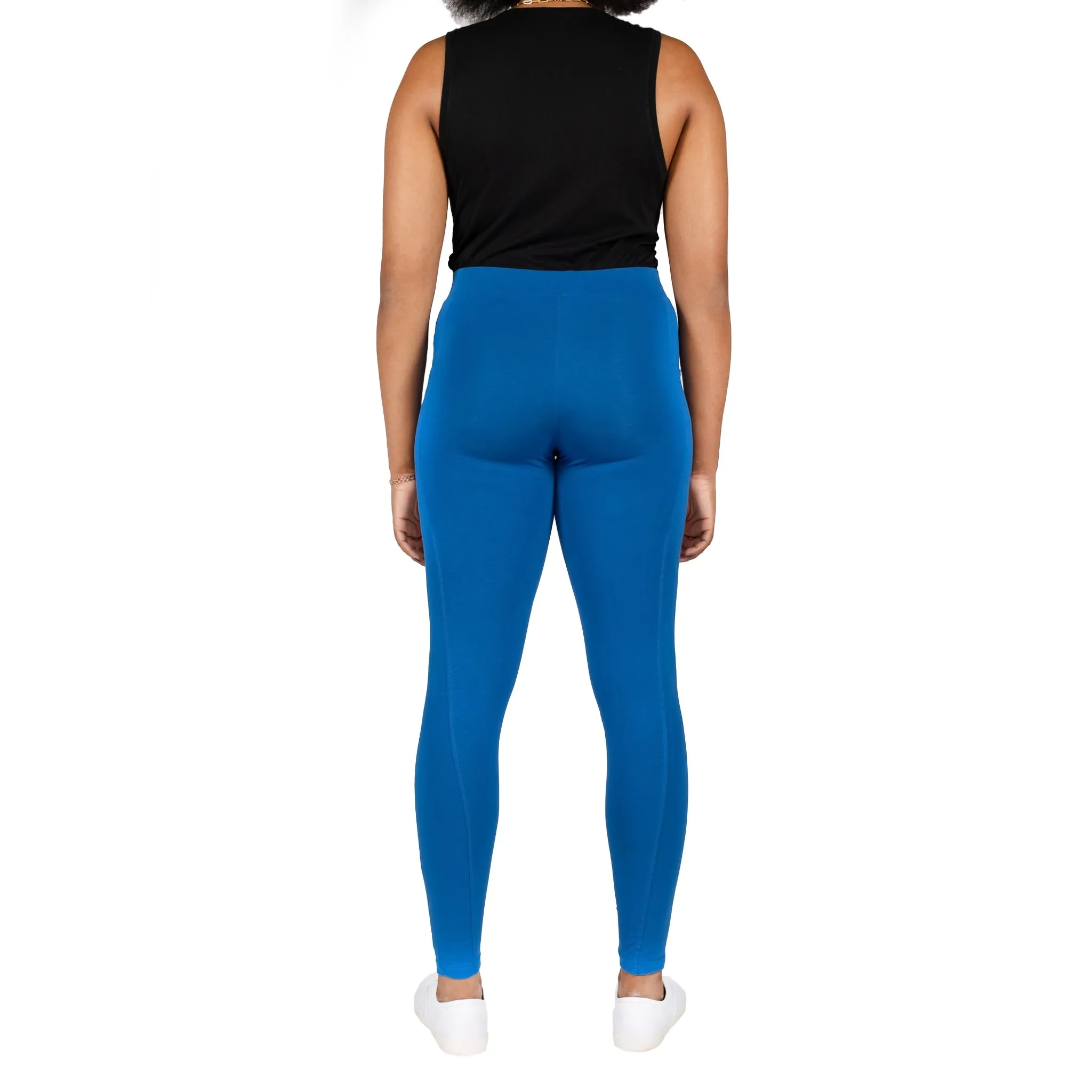 Azurite Blue Adults Leggings with Pockets