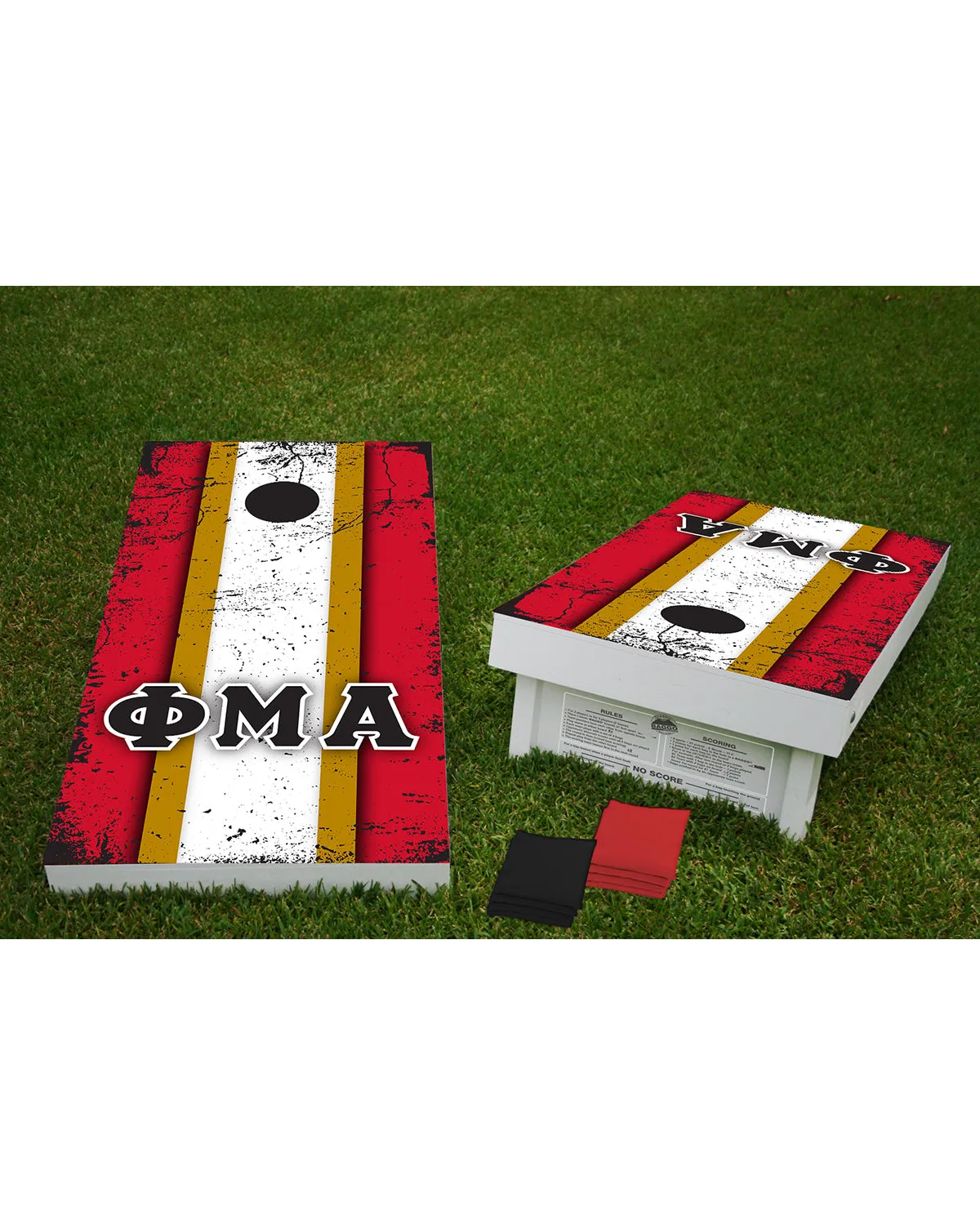 BAGGO Bean Bag Toss Game - Greek Letters, Distressed