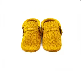 Basketweave Yellow Moccs