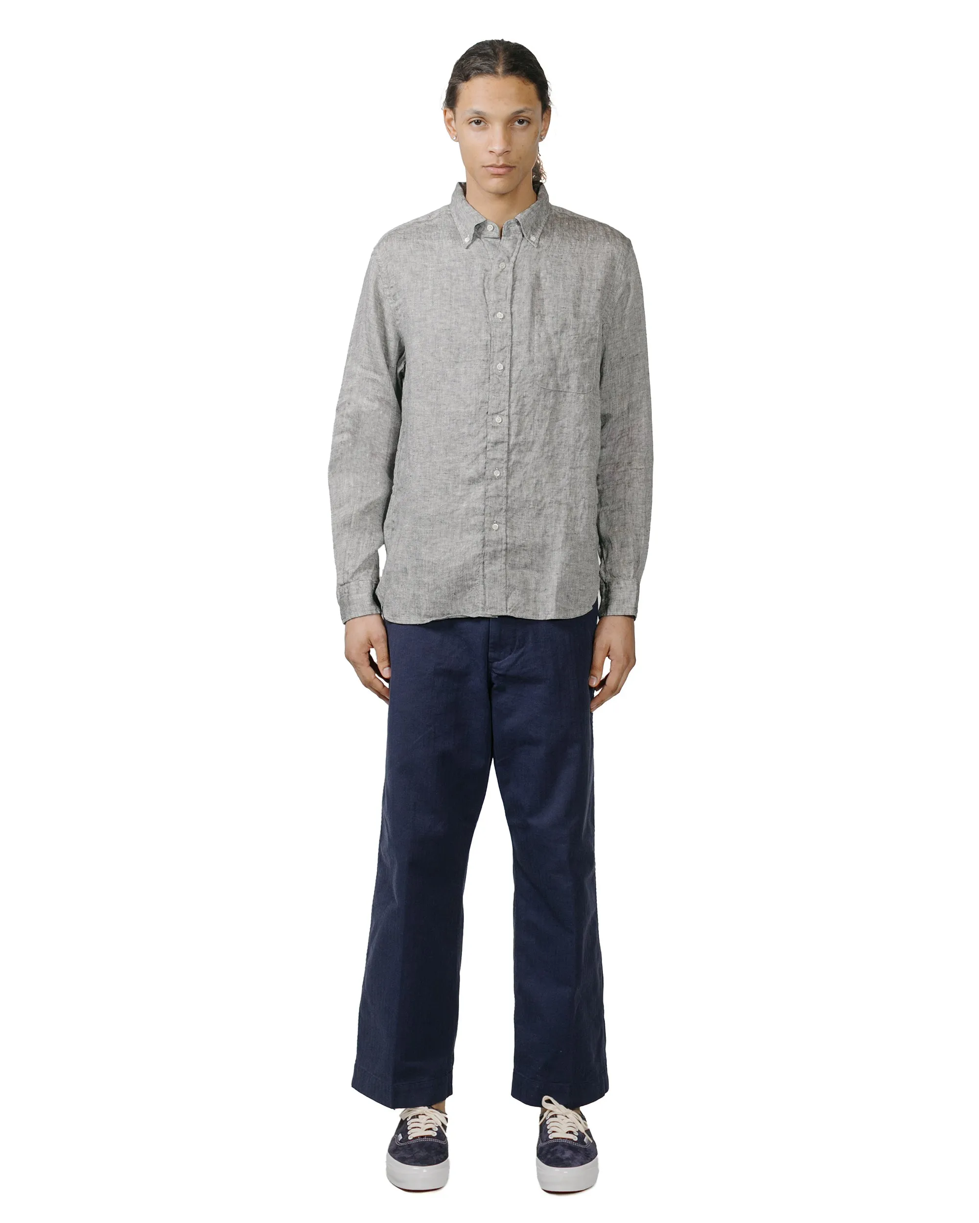 Beams Plus B.D. Linen Oxford Black