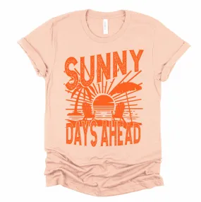 Bella Canvas Sunny Days Ahead Tee/ Summer Vibes Beach Cover Up Vacation Summer Tee