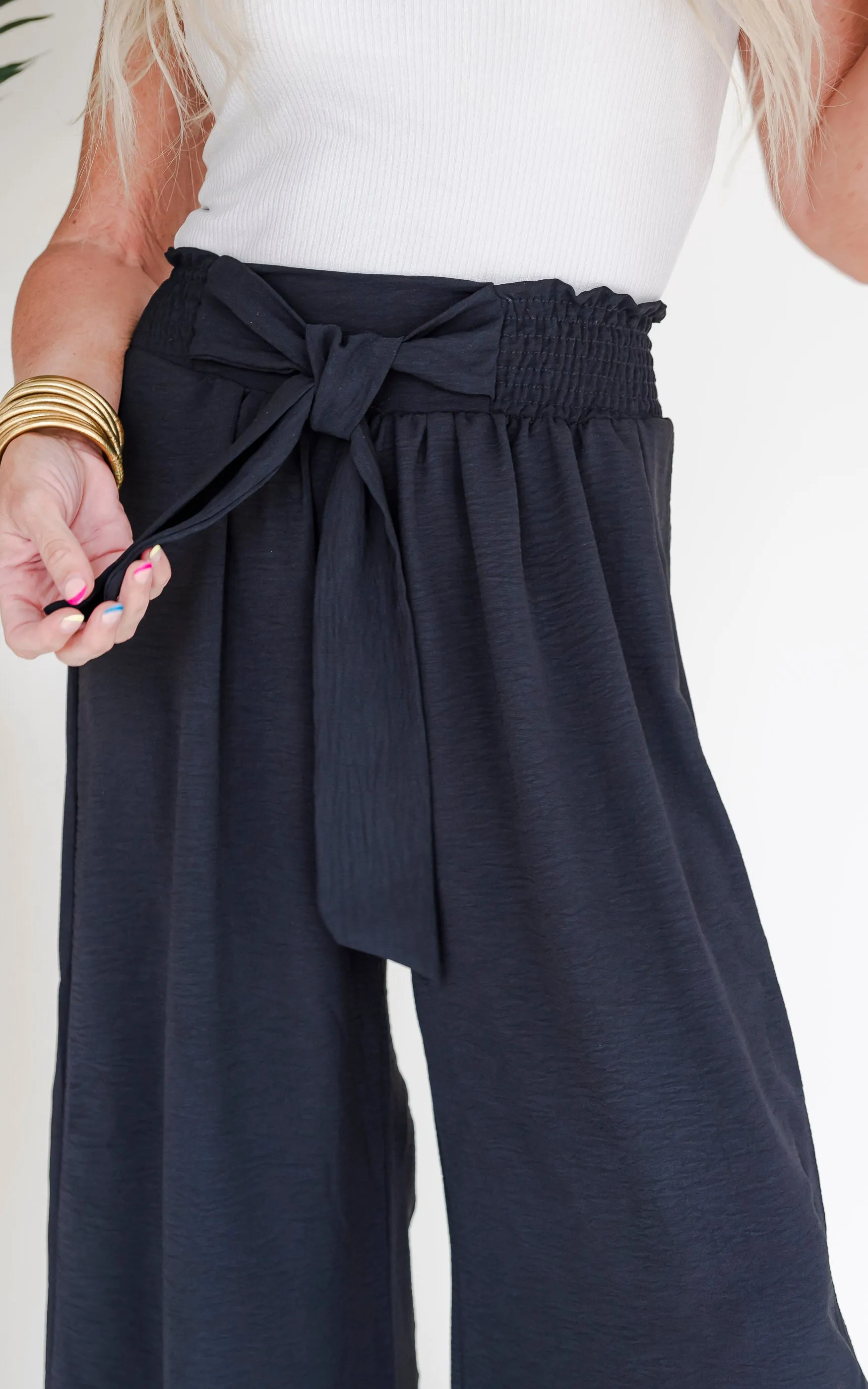 Better in Black Air Flow High-Waist Palazzo Pants - Final Sale