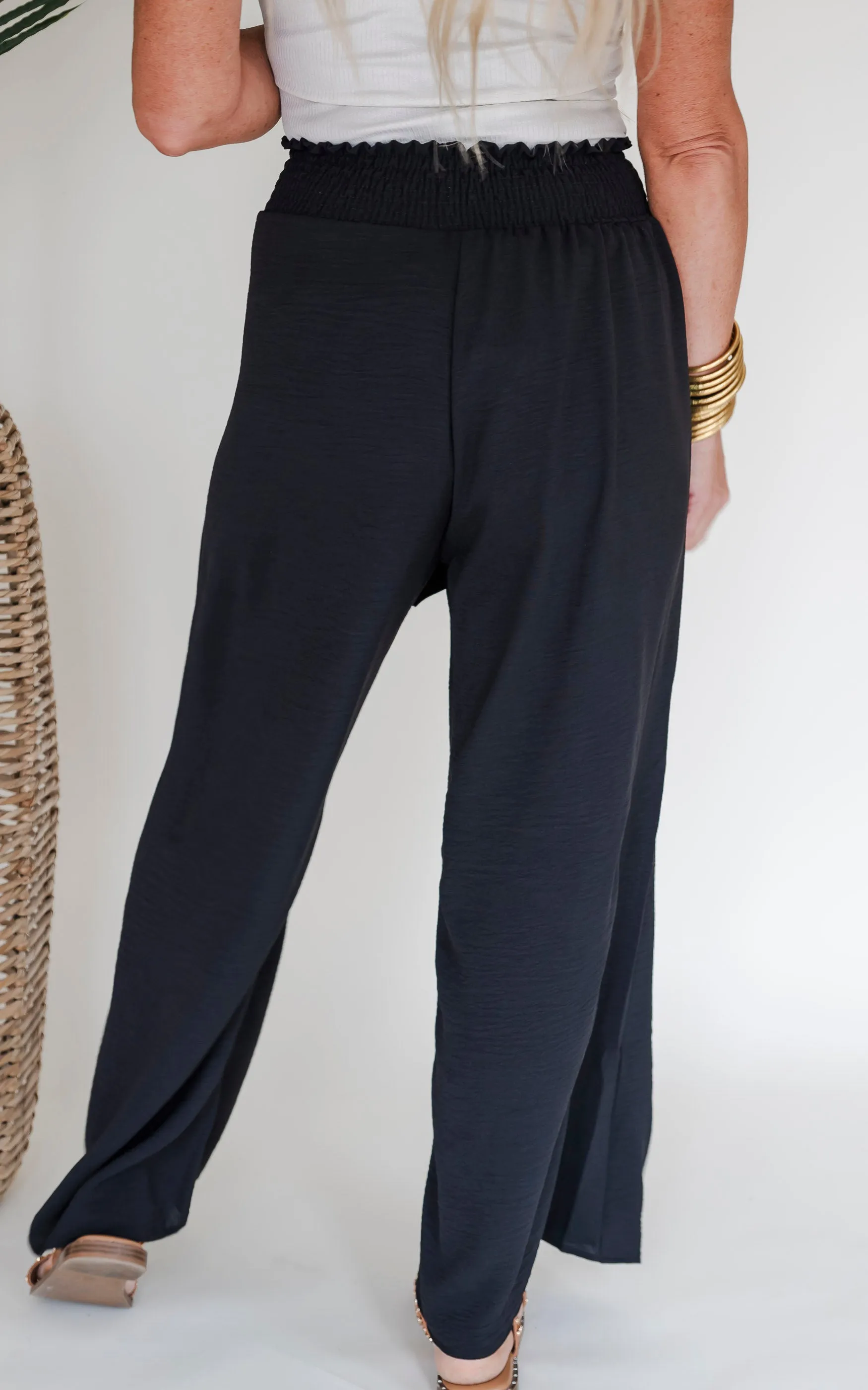 Better in Black Air Flow High-Waist Palazzo Pants - Final Sale