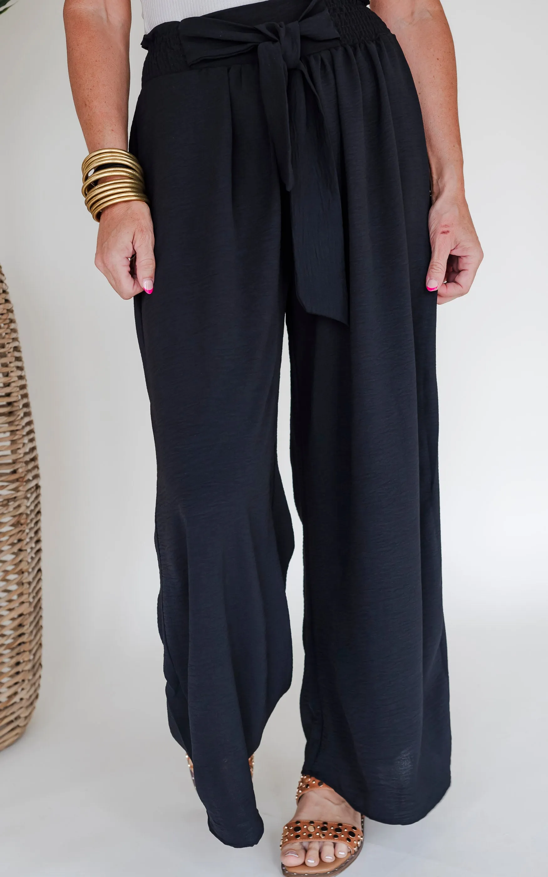 Better in Black Air Flow High-Waist Palazzo Pants - Final Sale