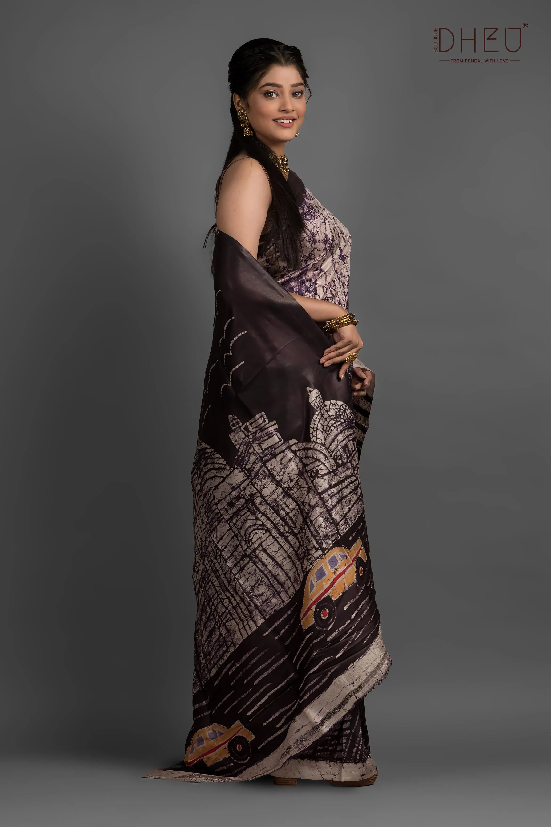 Bishnupuri Silk Batik Saree (Silk Mark Certified)