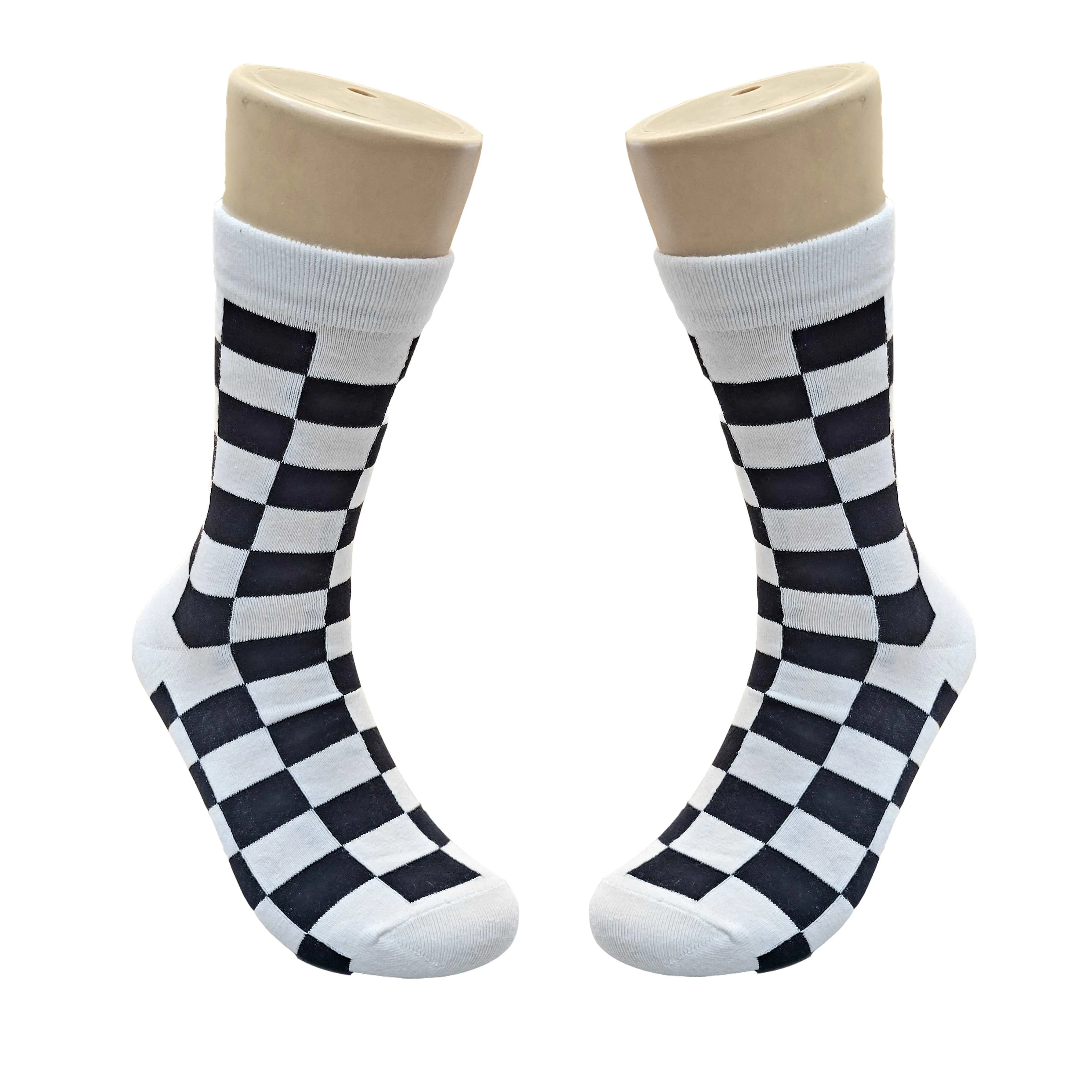 Black and White Checkered Socks from the Sock Panda (Adult Large - Men's Shoe Sizes 8-12)