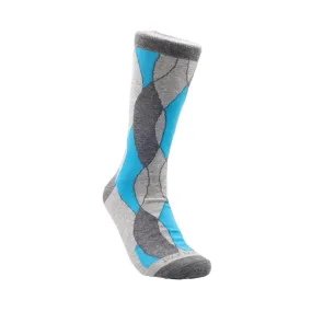 Blue and Grey Wavy Pattern Office Socks (Adult Large - Shoes Sizes 8-13)