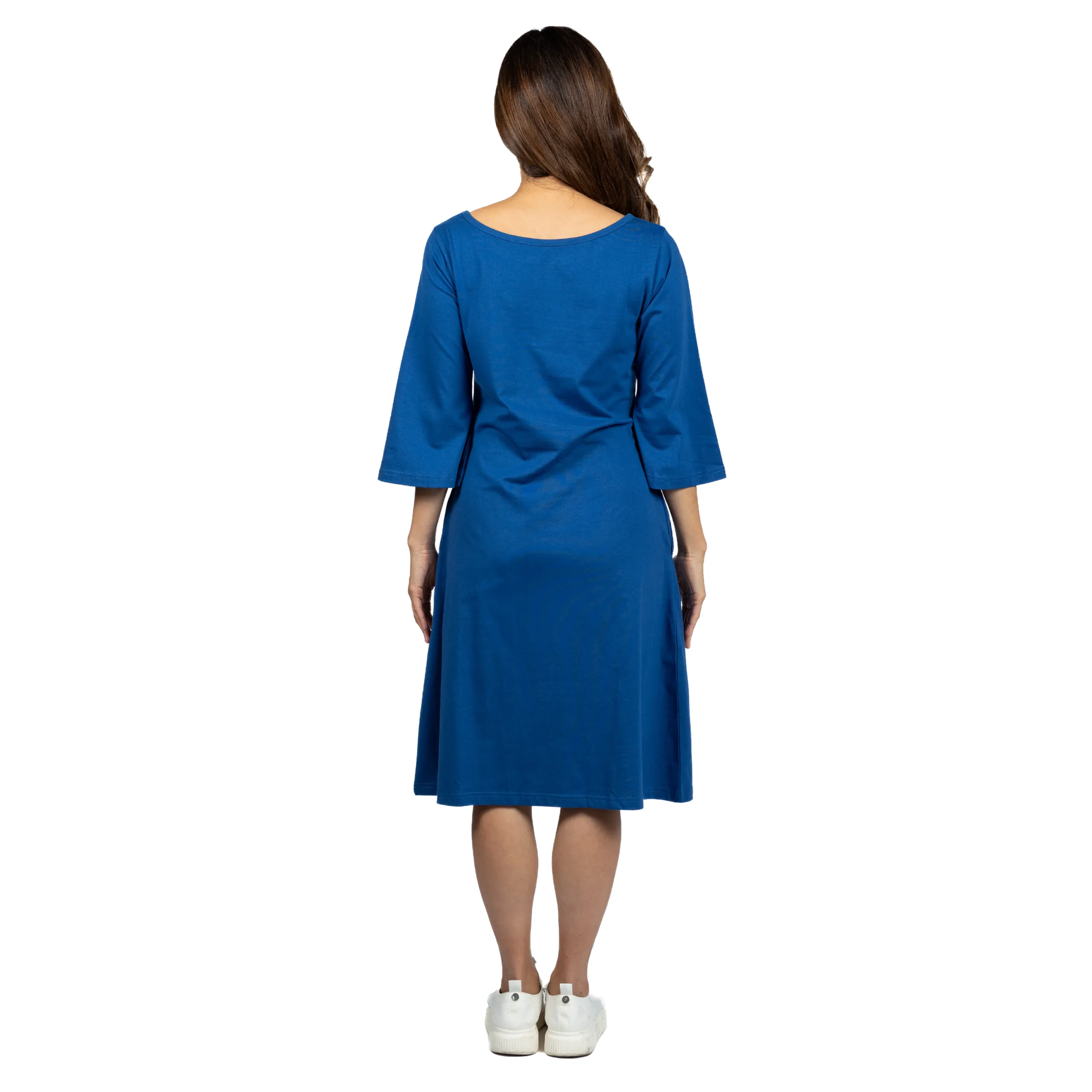 Blue Bell Sleeve A-Line Dress