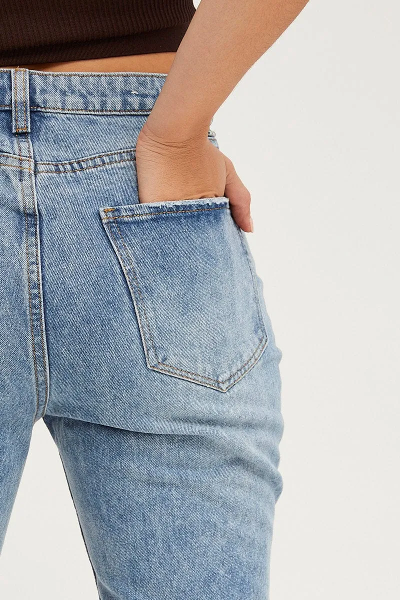 Blue Mom Jeans High Rise