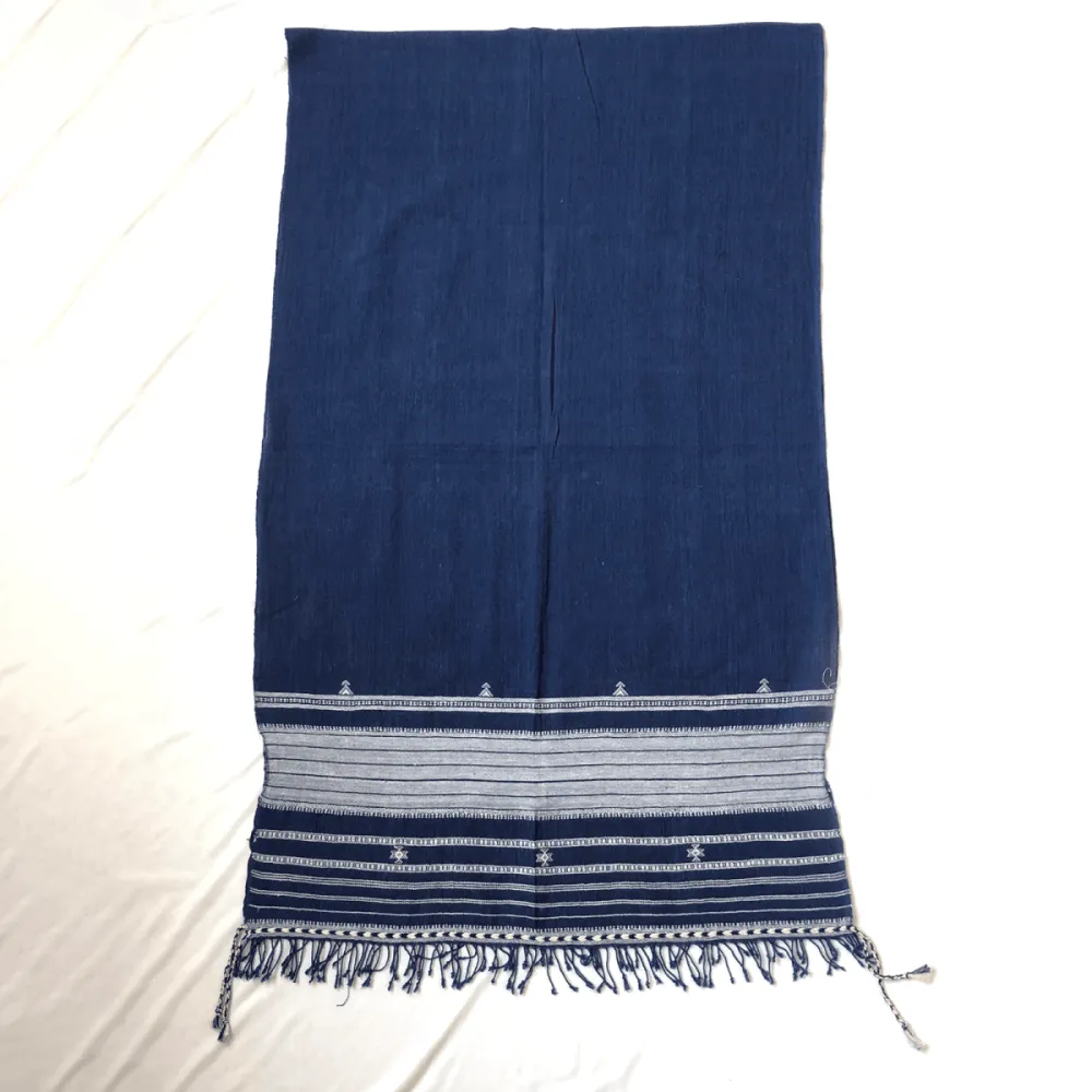 Blue with White Hues Handwoven Cotton Stole