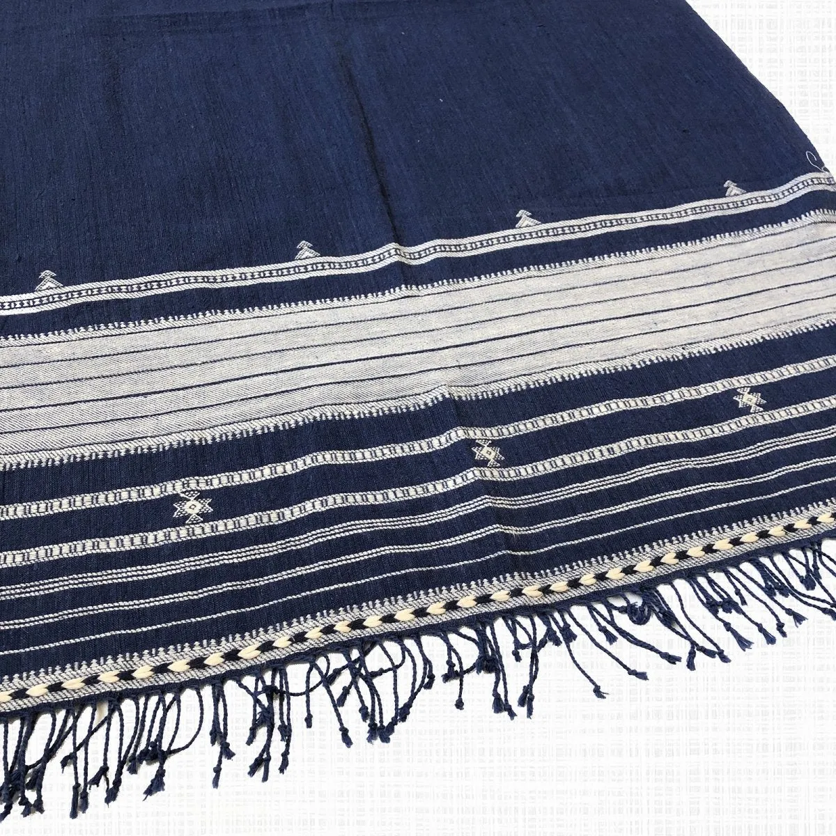 Blue with White Hues Handwoven Cotton Stole