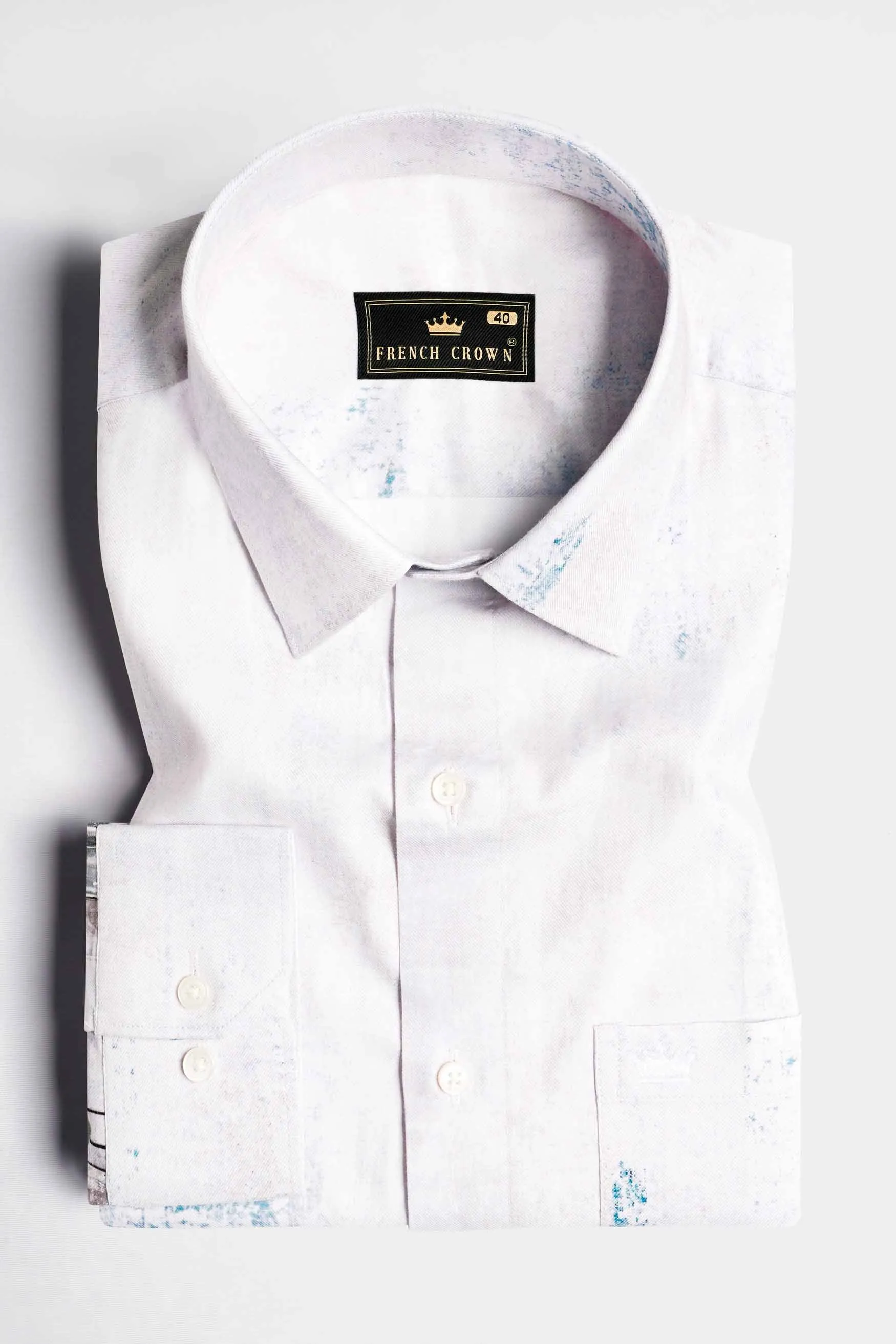 Bon Jour Gray Floral Printed Subtle Sheen Super Soft Premium Cotton Shirt