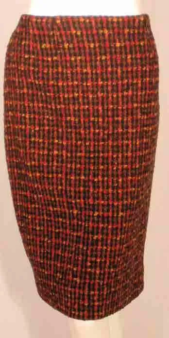 BONNIE CASHIN 1960s 2 pc Red Wool Tweed Coat and Skirt Set