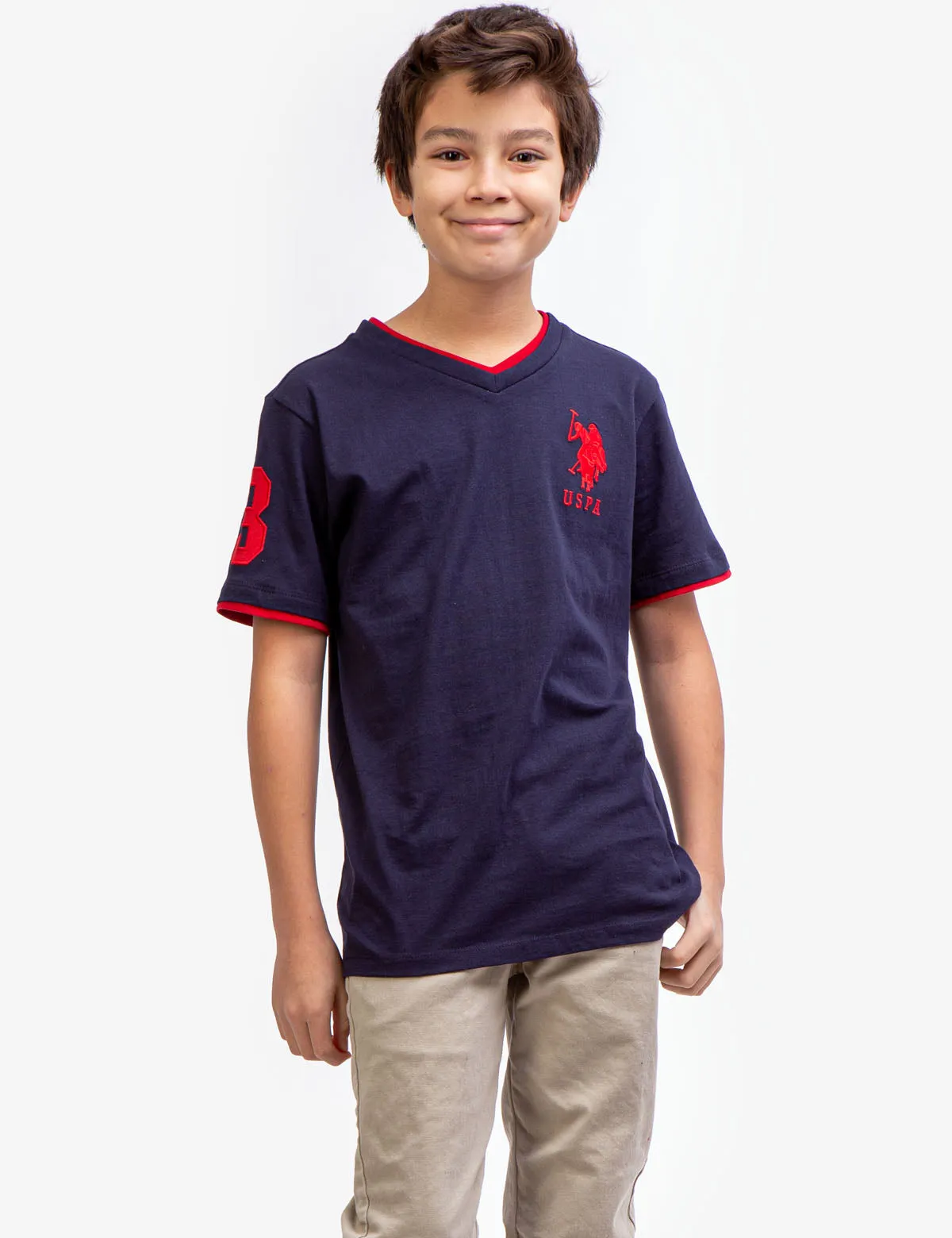 BOYS BASIC V-NECK T-SHIRT