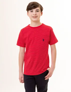 BOYS DASH STRIPE CREW NECK T-SHIRT