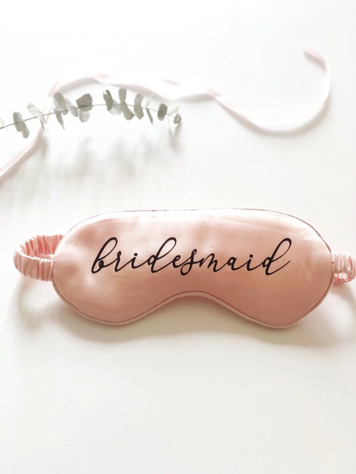 Bridesmaid Cursive Font Eye Mask