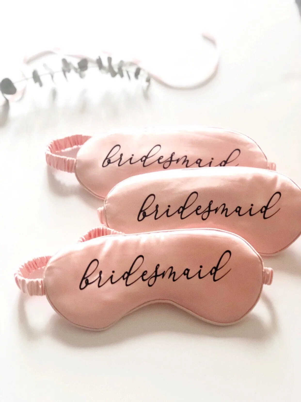 Bridesmaid Cursive Font Eye Mask