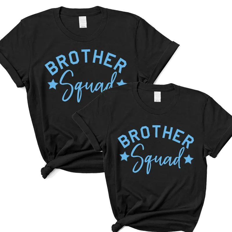 Brother Squad Star T-Shirts Black/Sky