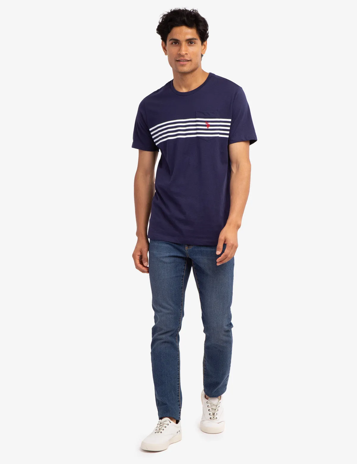 CHEST STRIPE POCKET JERSEY T-SHIRT