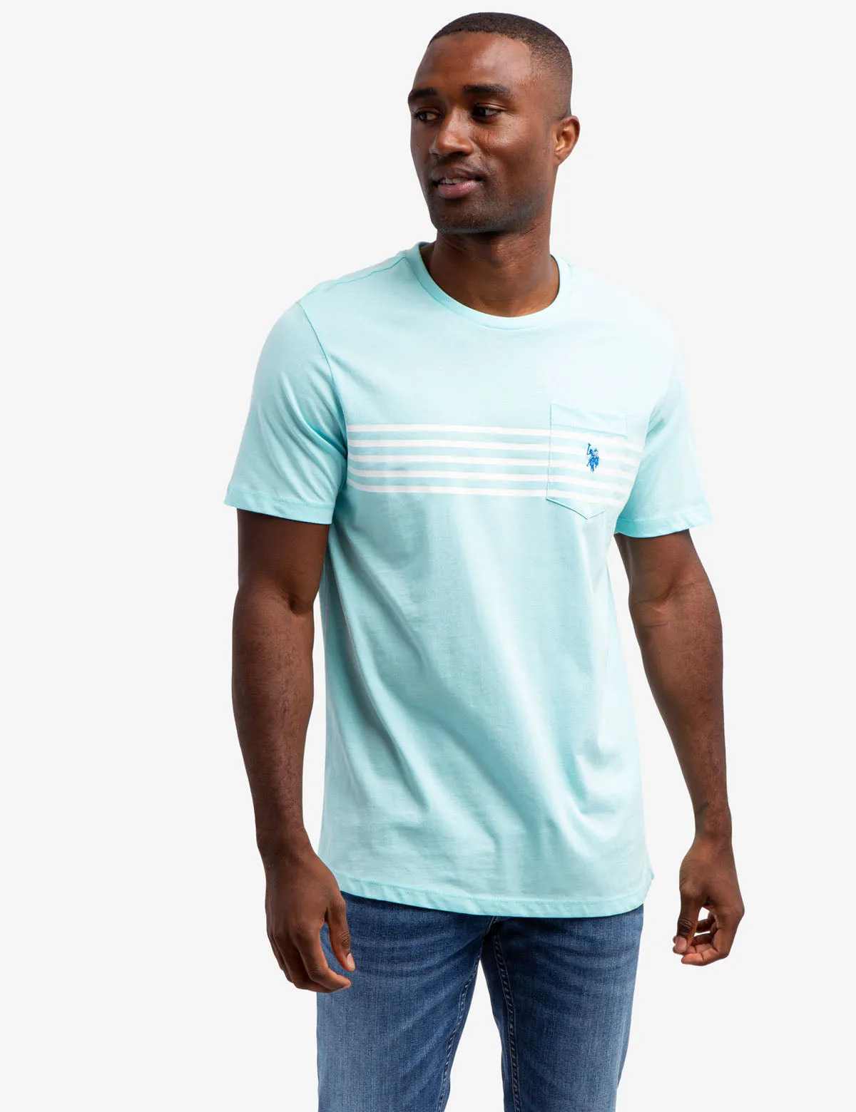 CHEST STRIPE POCKET JERSEY T-SHIRT