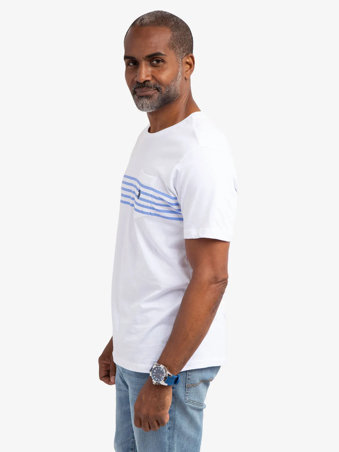 CHEST STRIPE POCKET JERSEY T-SHIRT