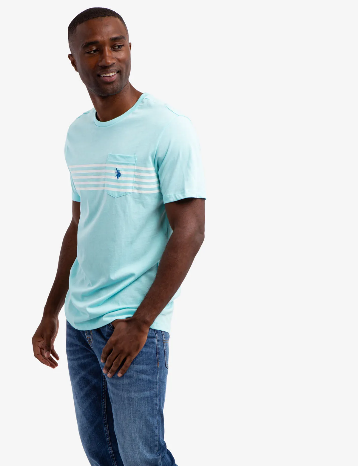 CHEST STRIPE POCKET JERSEY T-SHIRT