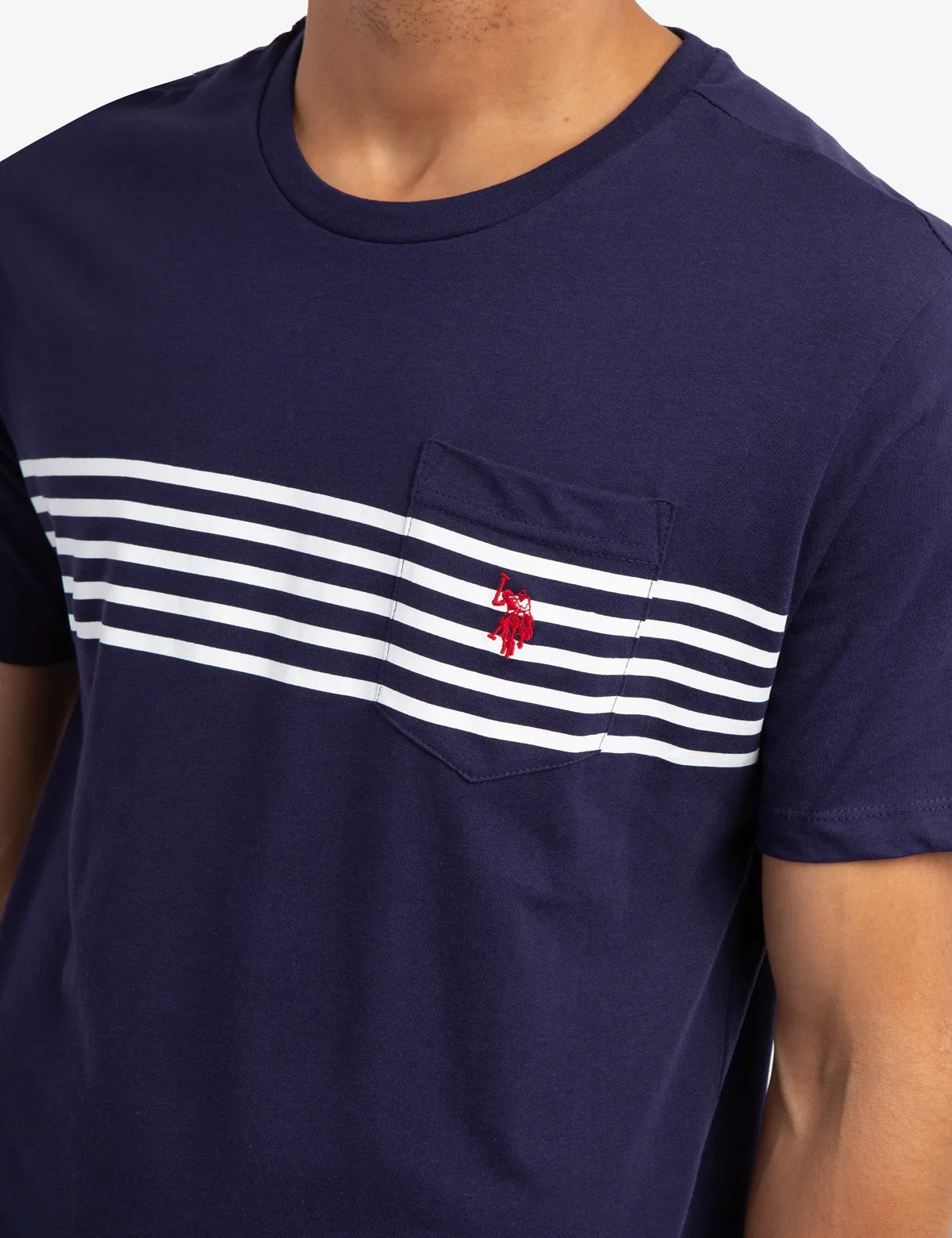 CHEST STRIPE POCKET JERSEY T-SHIRT