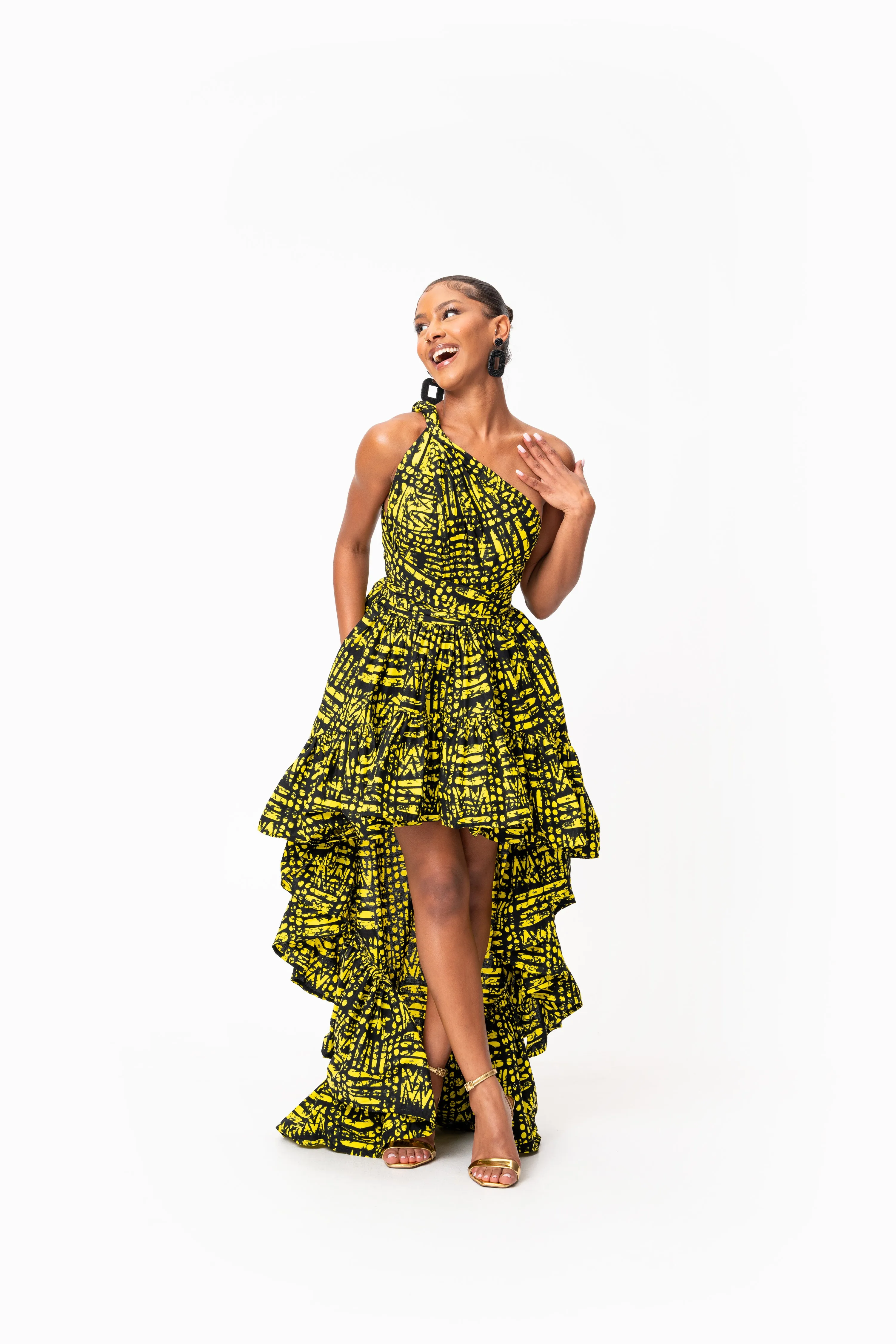 CHIMA African Print Hi-low Infinity Dress