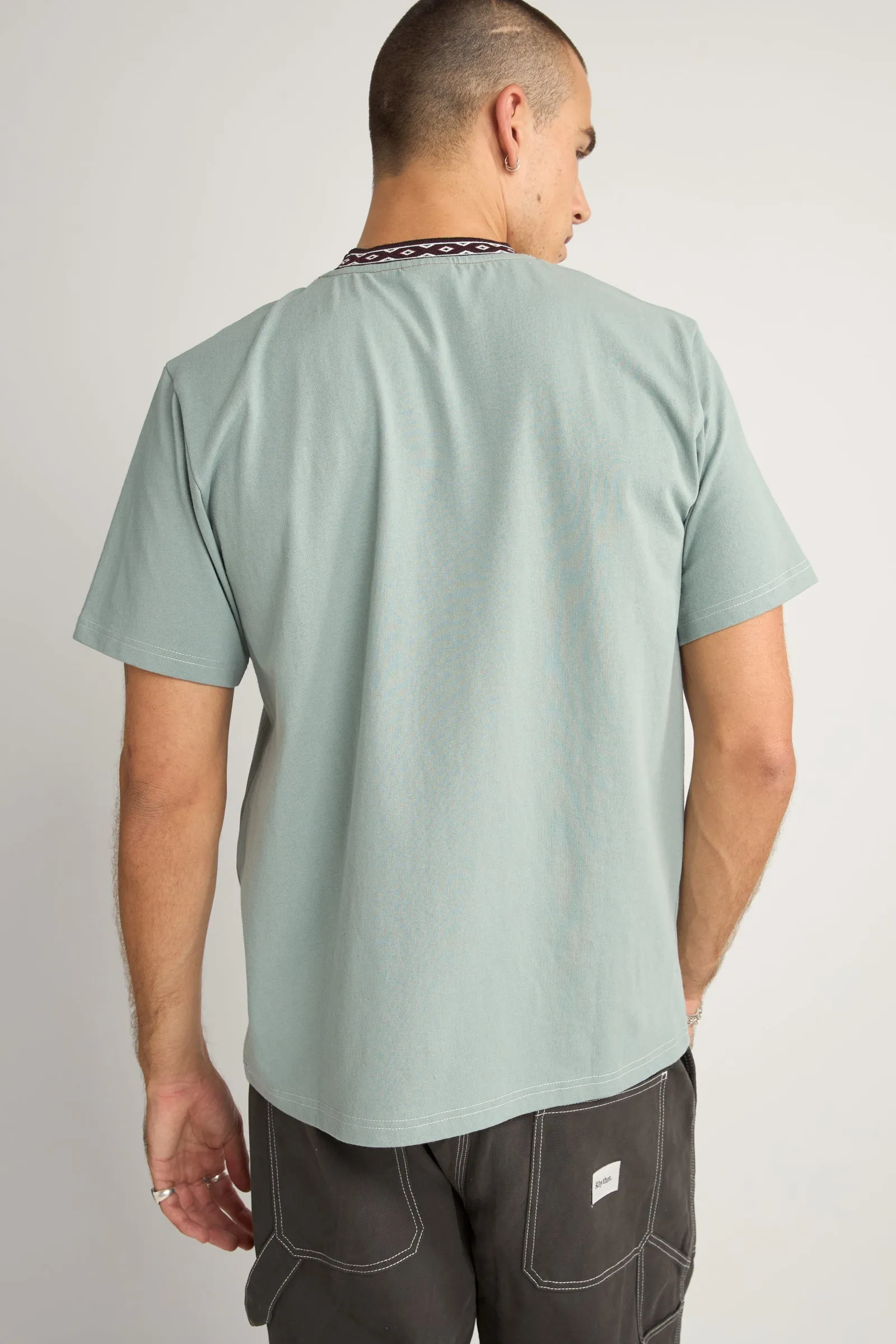 Contrast Neckband Ss T Shirt Teal