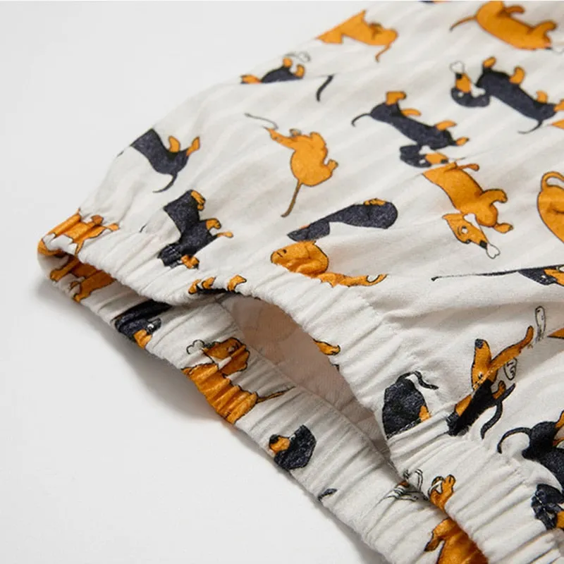 Dachshund Print Pajama Sets For Men and Women