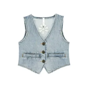 denim vest || light washed denim